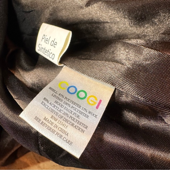 Coogi Womens Peacoat Size Large Tan Brown Button & Zip Down Warm Cozy - Picture 12 of 12